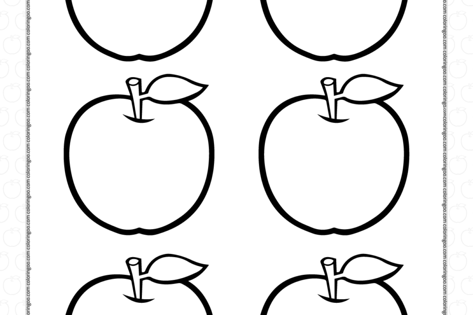 Free Printable Six Apples Coloring Pages