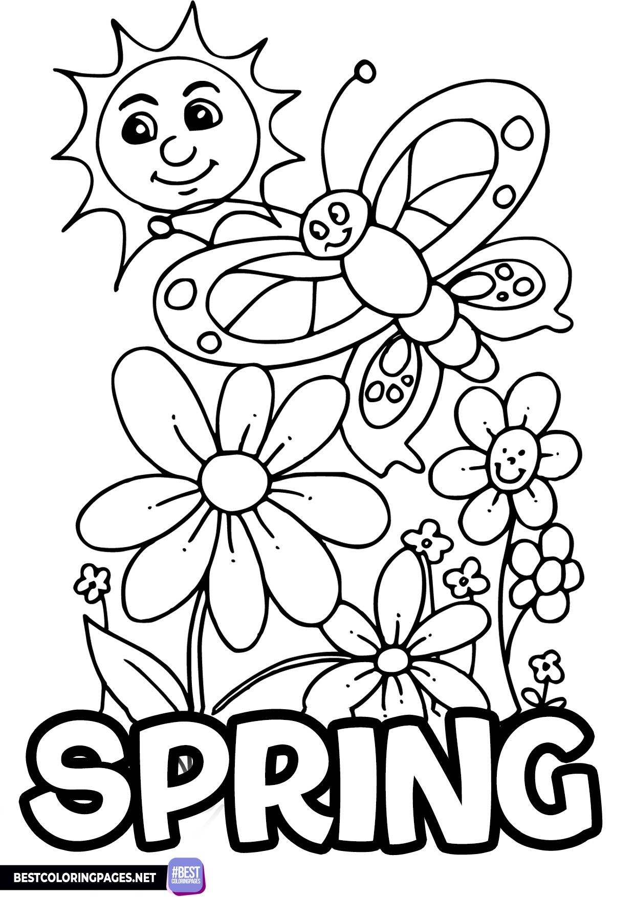 free printable spring coloring page
