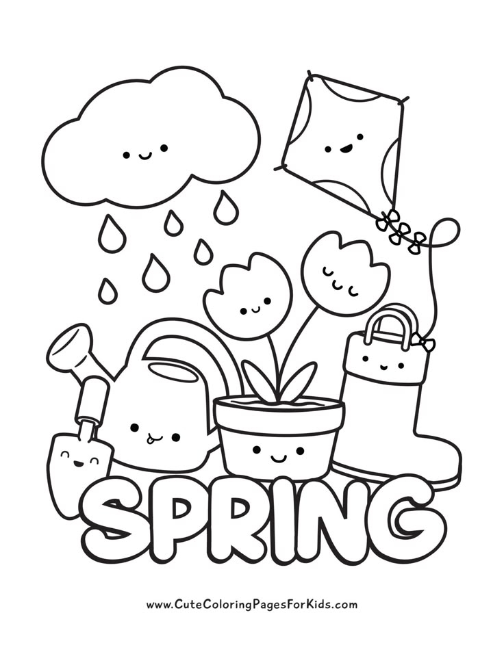 Free Printable Spring Coloring Pages That Are So Cute Spring 