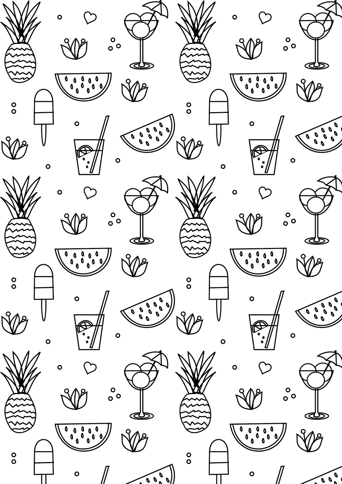 Free Printable Summer Coloring Page Ausdruckbare Ausmalseite Freebie