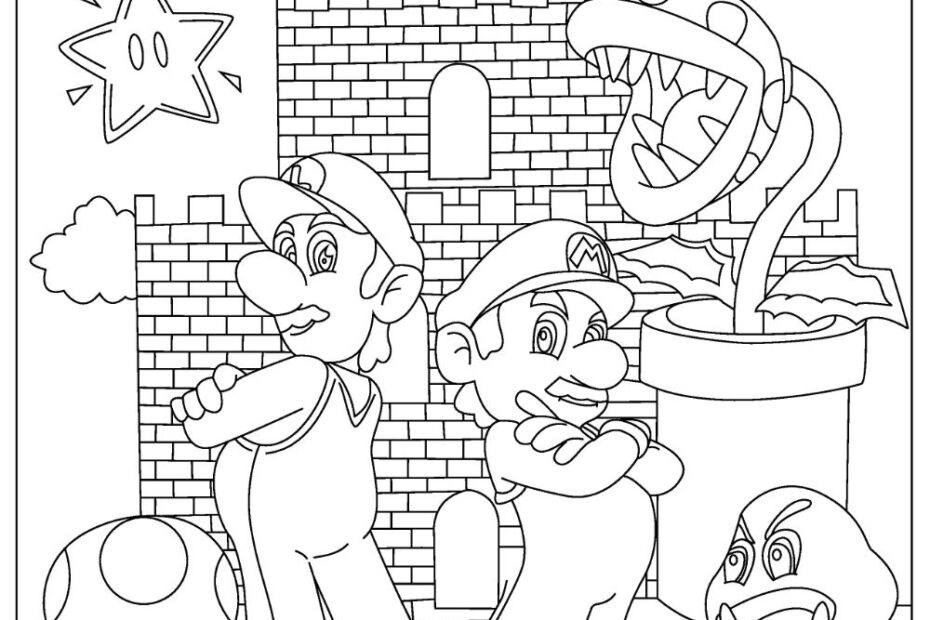 Free Printable Super Mario Pdf Coloring Page Super Mario