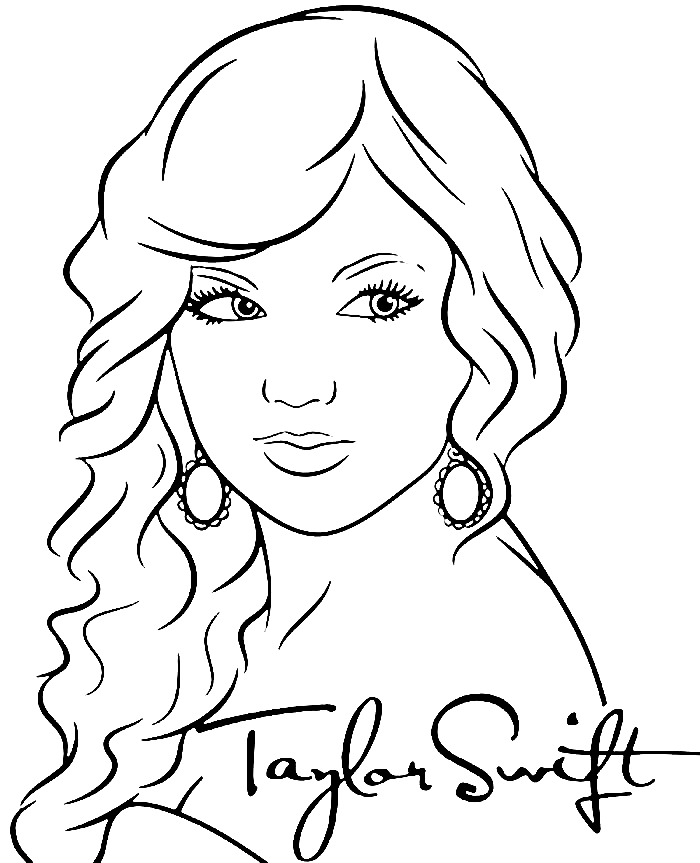 Taylor Swift coloring page printable