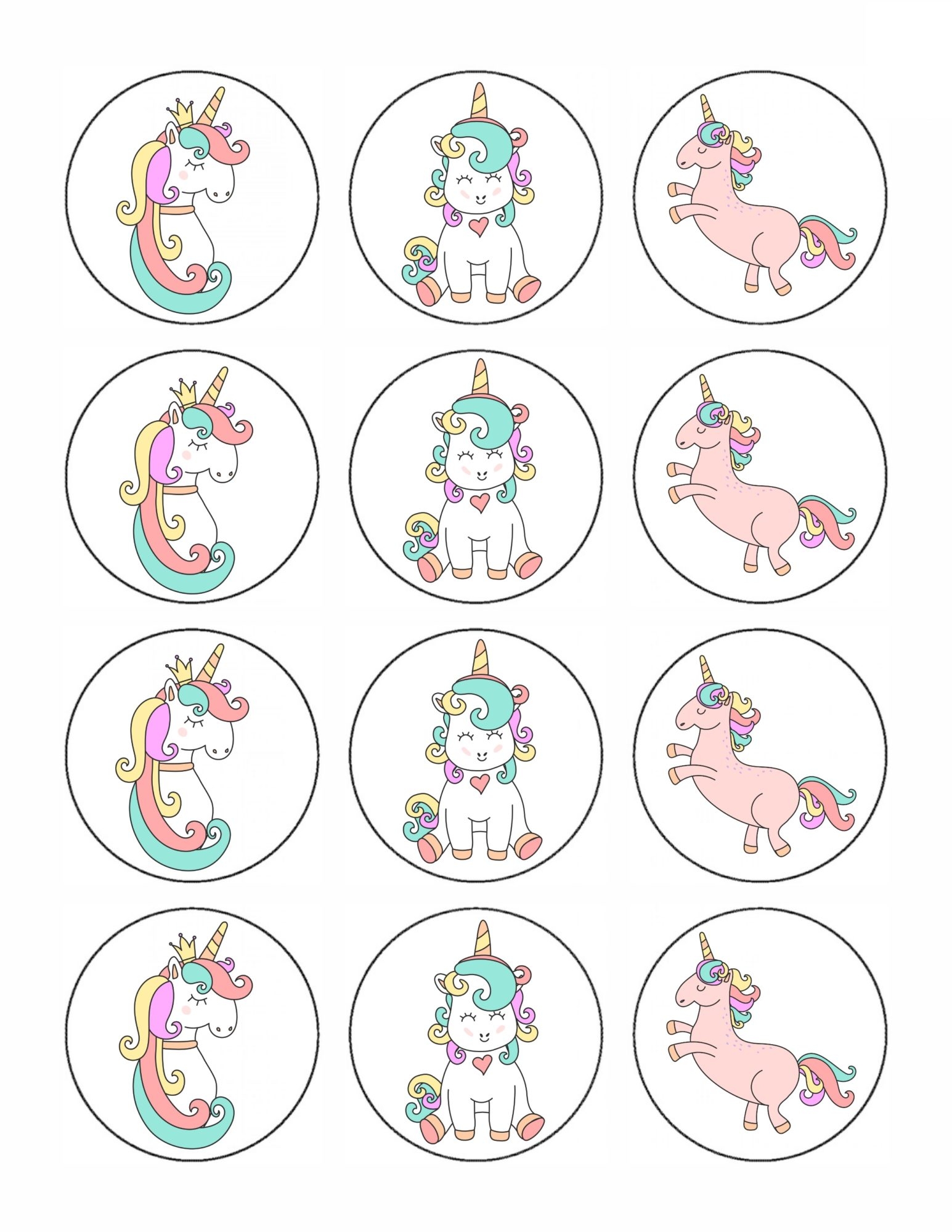 Free Printable Unicorn Cupcake Toppers Printable Printable Word Searches Free Printable Unicorn Cupcake Toppers Printable Printable Word Searches
