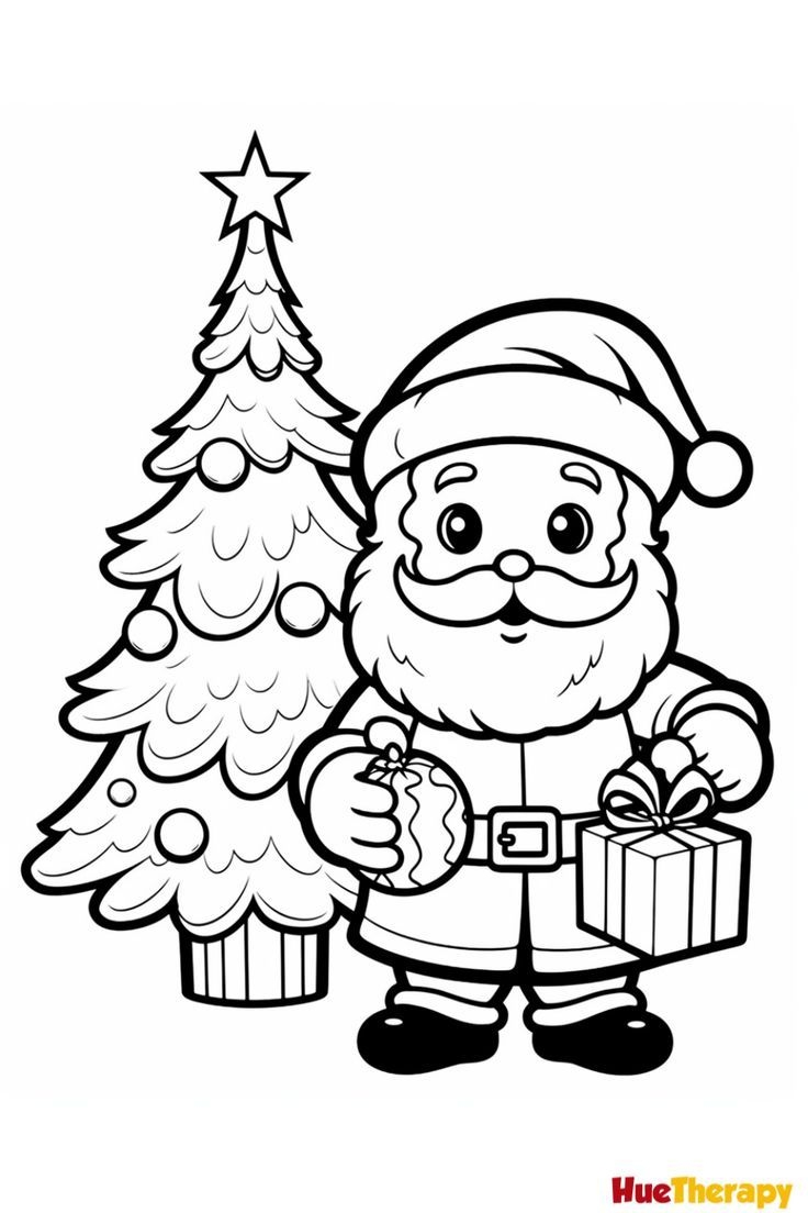 Free Santa Coloring Pages Printable Printable New Year Banners