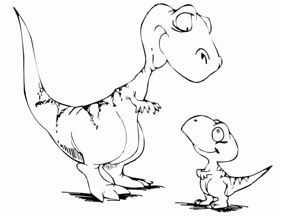 simple coloring pages dinosaur