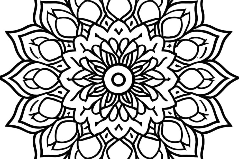 Free Simple Mandala For Adults Coloring Page Download Print Now