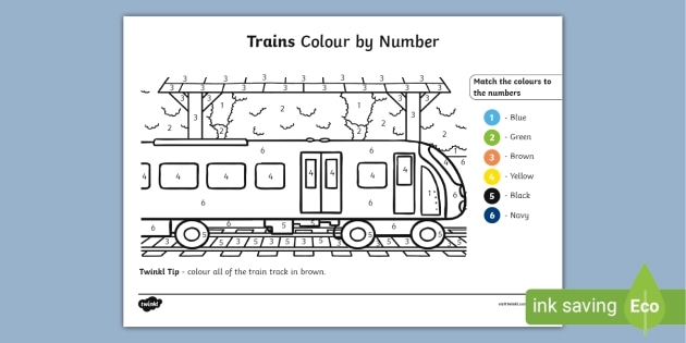 FREE Train Colour By Number Page teacher Made 