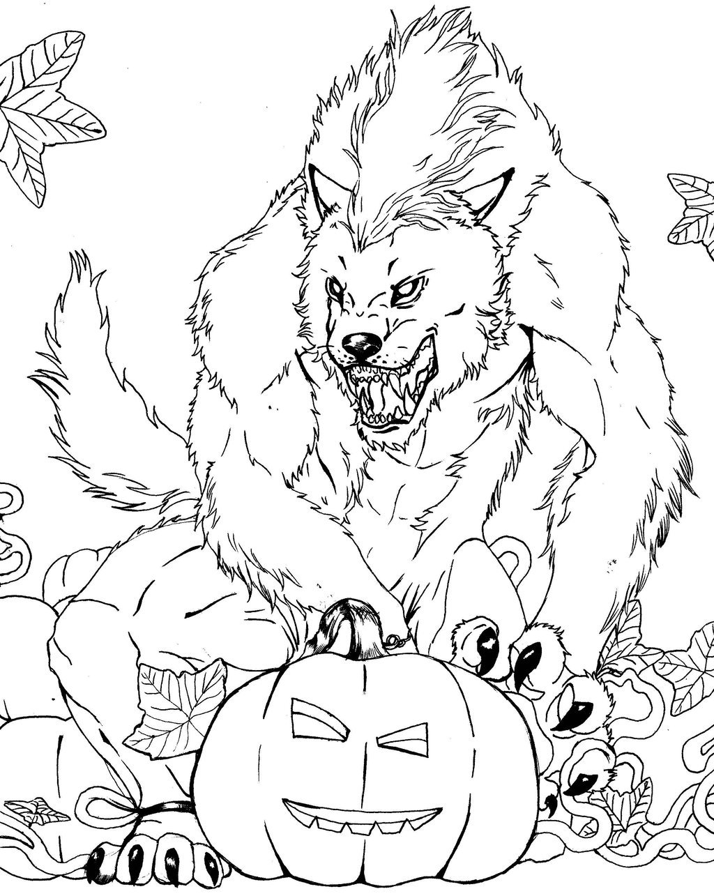 werewolf coloring pages printable free