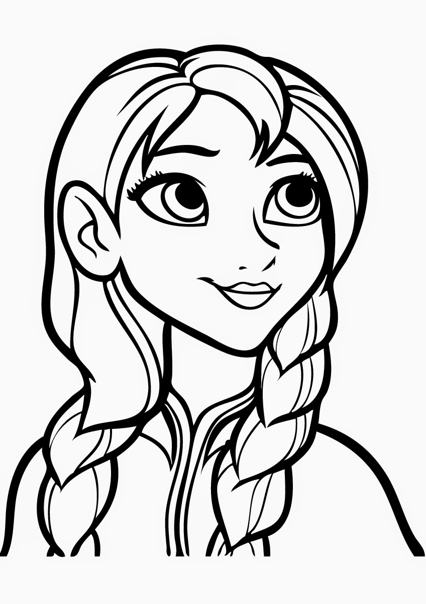 Frozen Anna Face Coloring Pages