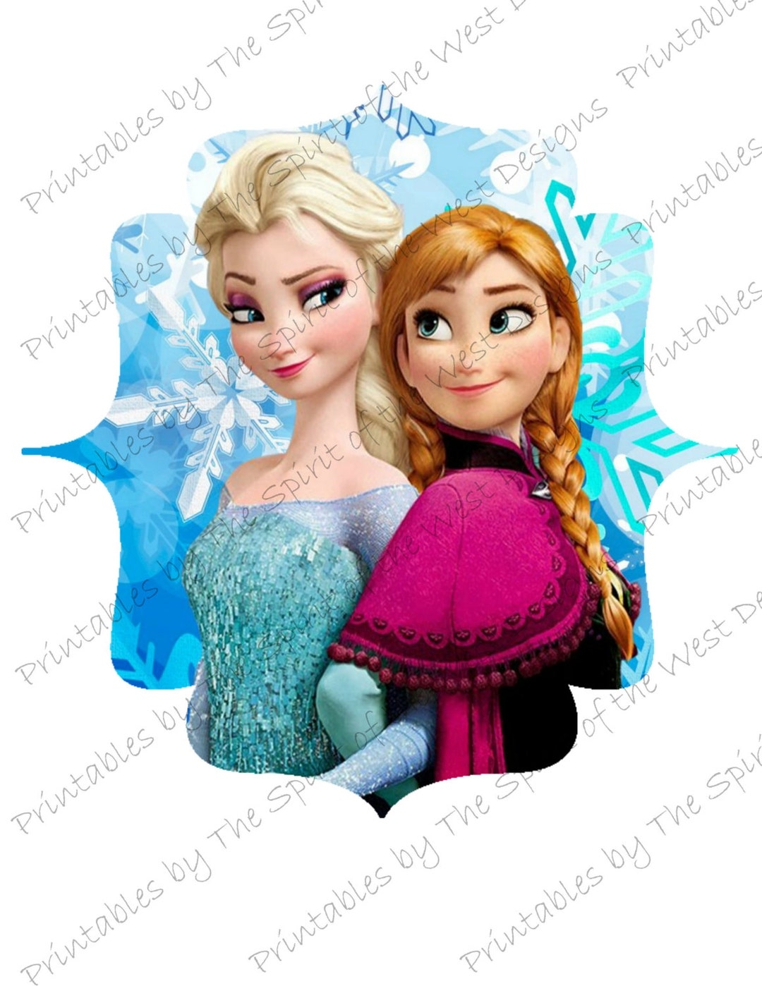 Frozen Elsa And Anna Printable Party IMAGE Use As Sublimation Iron On T 