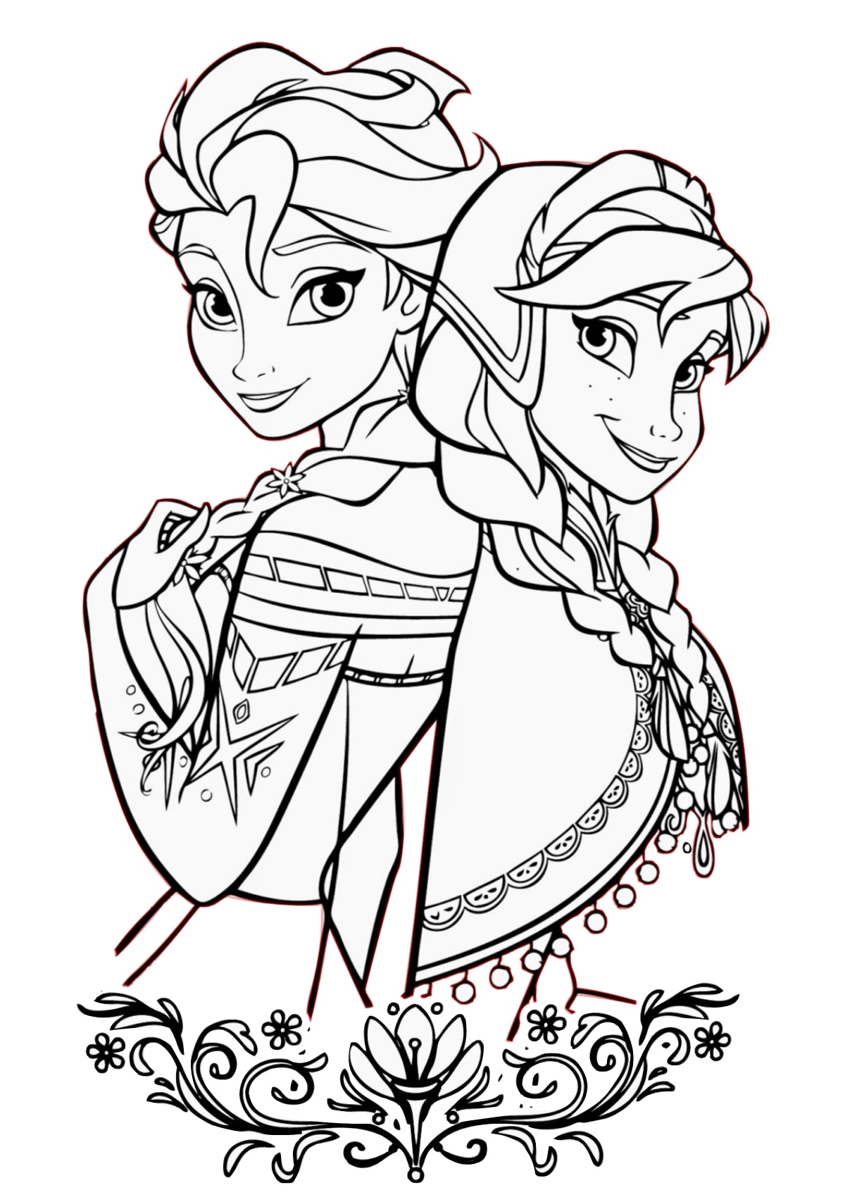 Frozen Princesses Anna And Elsa Coloring Page Print Color Craft Frozen Princesses Anna And Elsa Coloring Page Print Color Craft