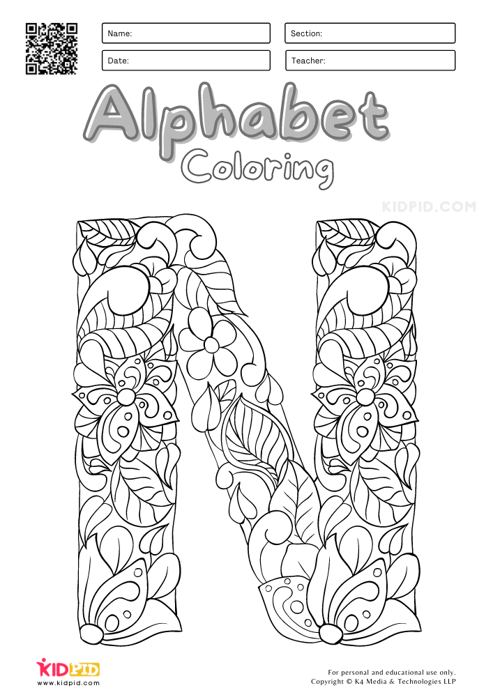 Full Alphabet Coloring Pages