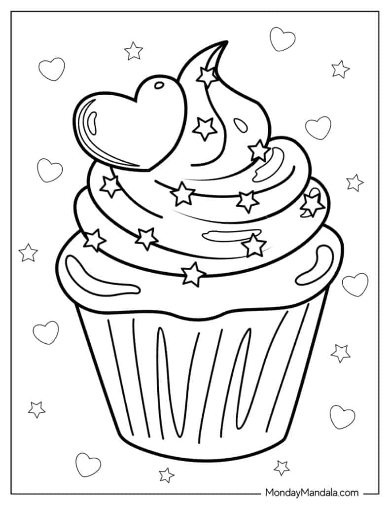 free coloring pages cupcakes