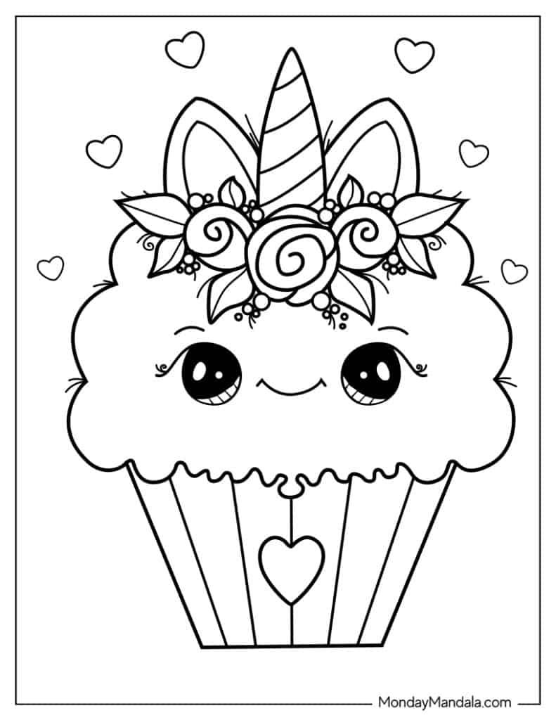Fun And Creative Printable Cupcake Coloring Pages For Kids
