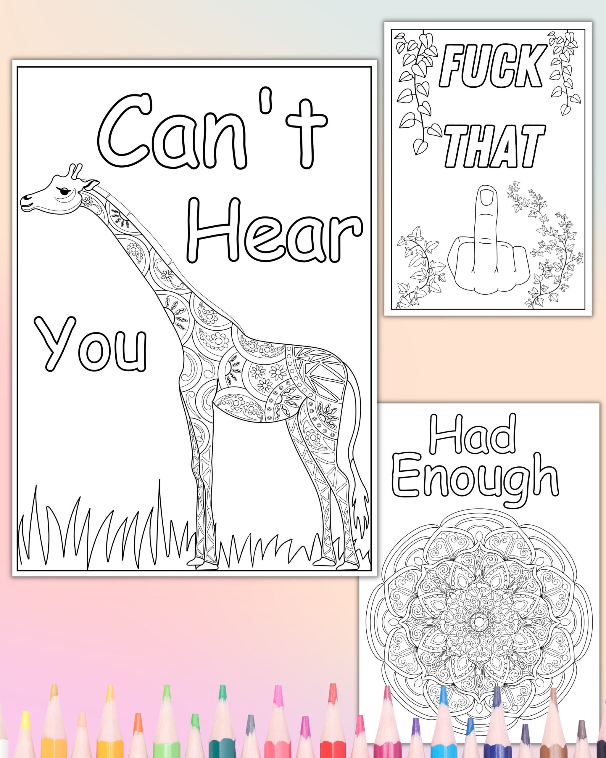 Funny Adult Colouring Pages A4 Printable Sassy Colouring In Etsy Funny Adult Colouring Pages A4 Printable Sassy Colouring In Etsy