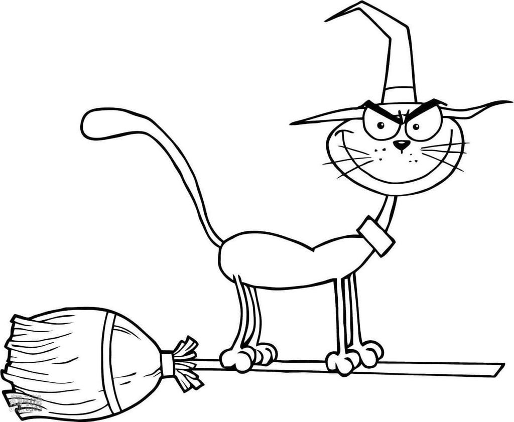 Funny Black Cat Coloring Pages Free Printable Coloring Pages