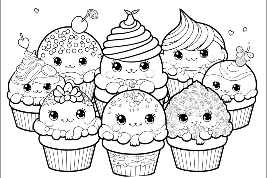 Funny Cupcakes Cupcake And Cake Coloring Pages For Kids
