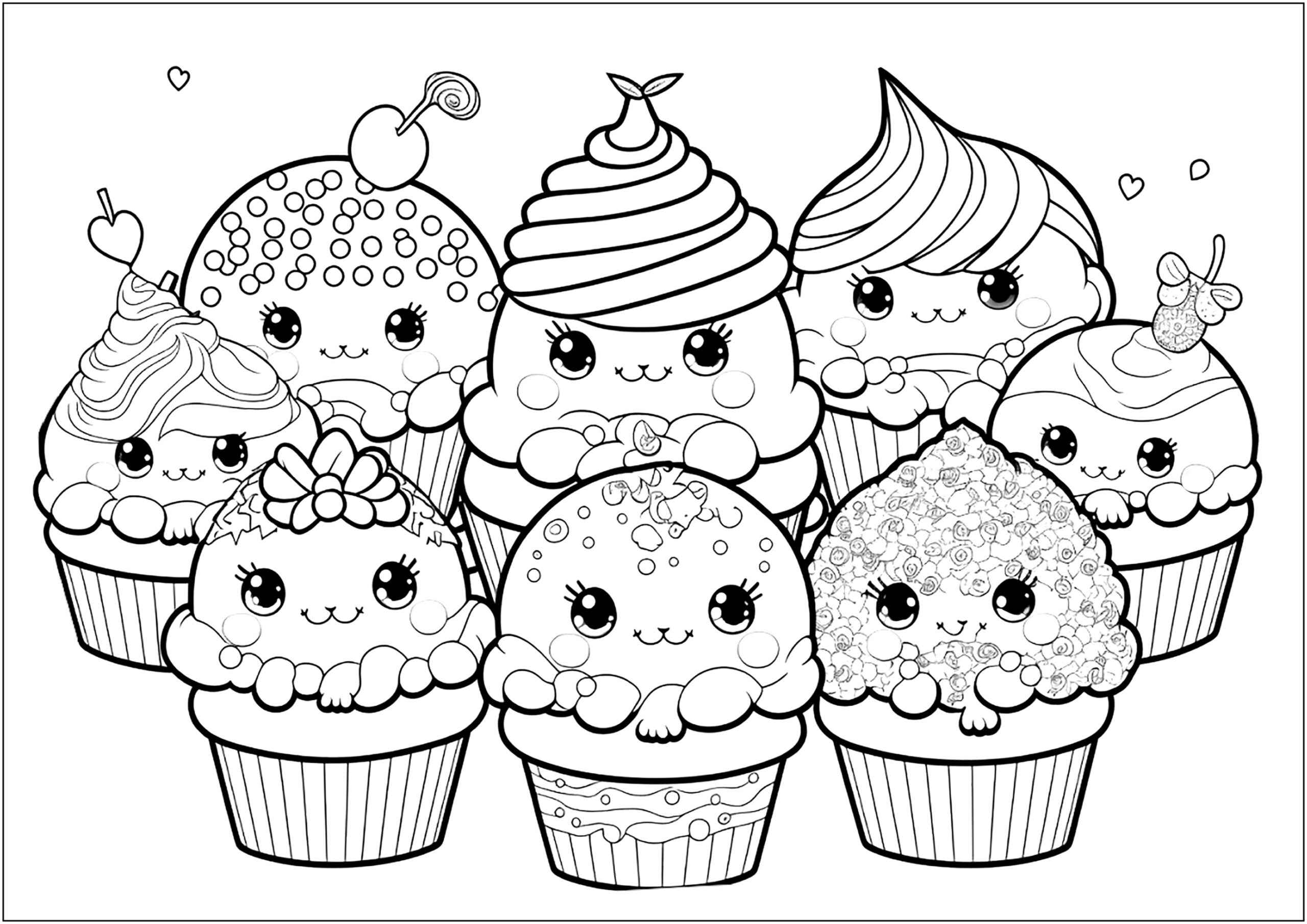 Funny Cupcakes Cupcake And Cake Coloring Pages For Kids