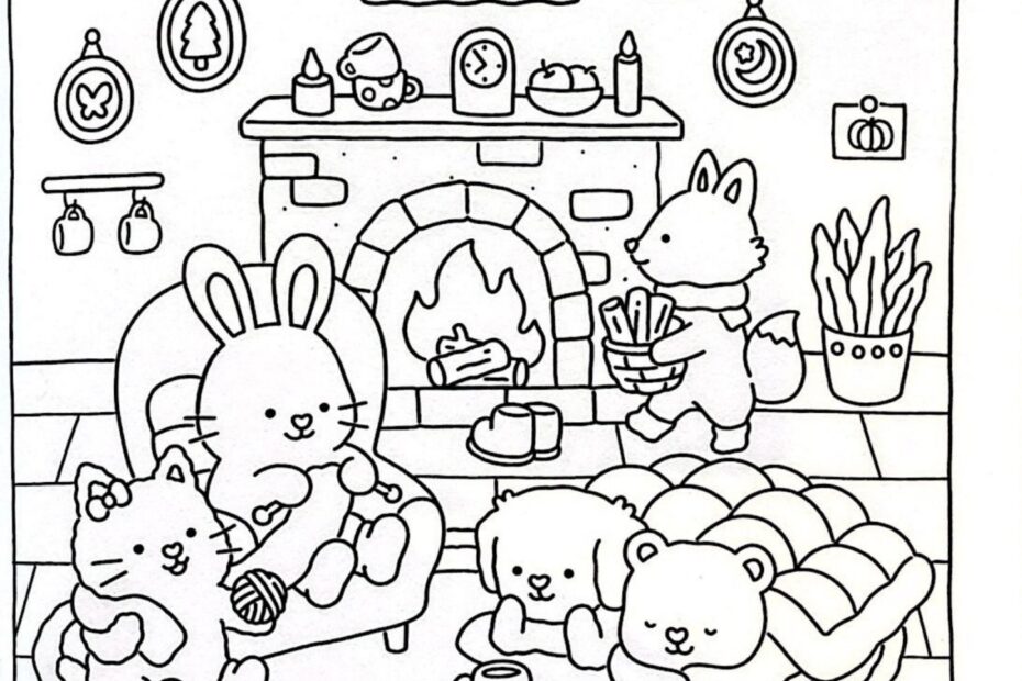 Fuzzy Hygge Cute And Cozy Coloring Book For Adults Teens 24