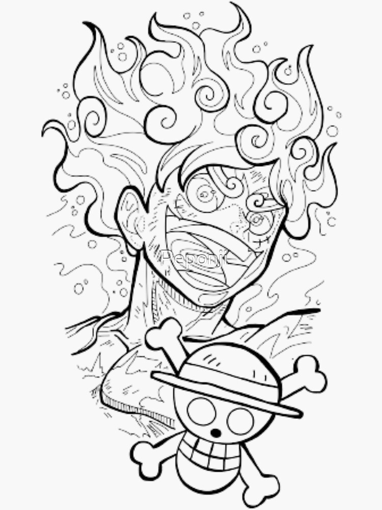 Gear 5 Luffy Coloring Pages Coloring Nation