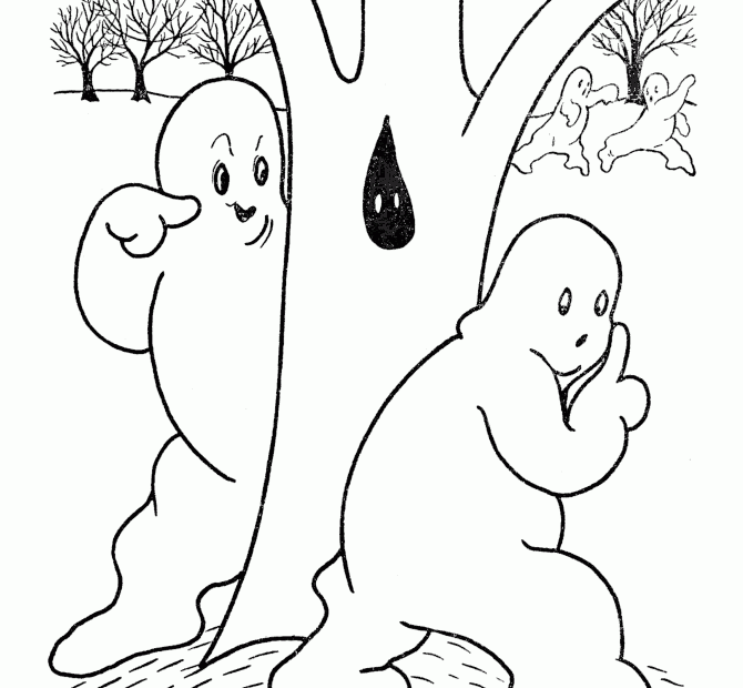 Ghost Halloween Coloring Pages 004