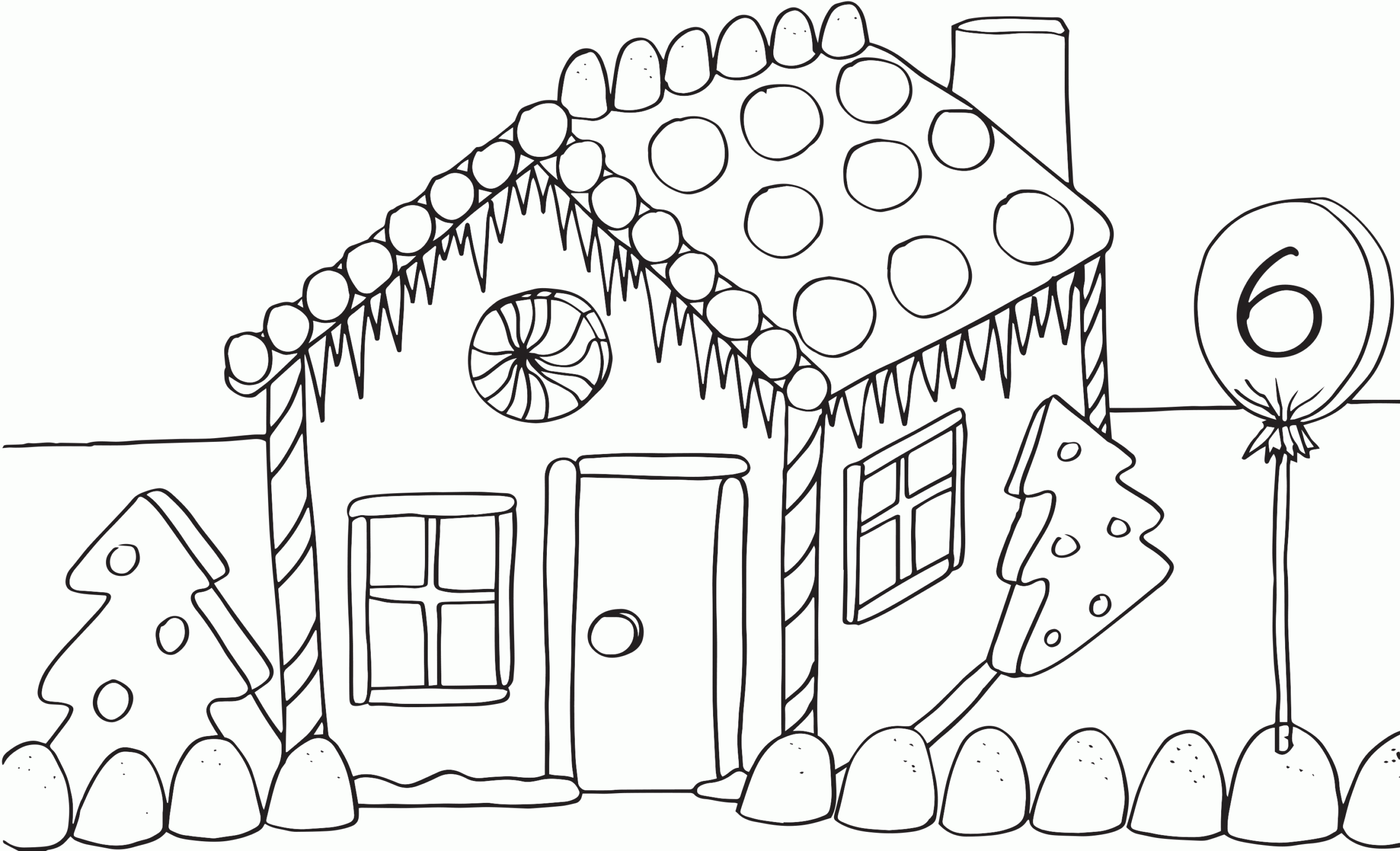 Gingerbread House Coloring Page Printable Printable Templates Free