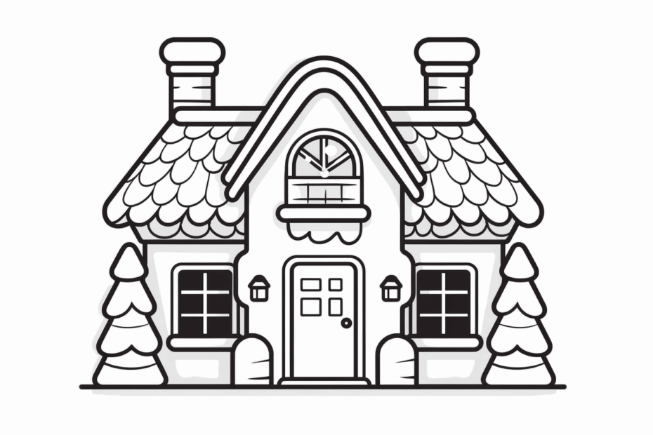 Gingerbread House Coloring Sheet Coloring Page