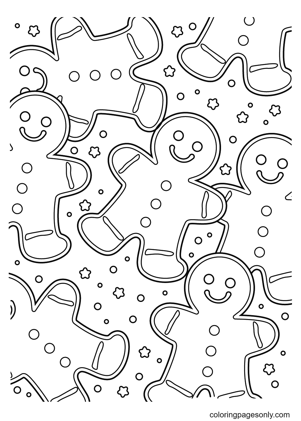 Gingerbread Man Christmas Coloring Pages Gingerbread Man Coloring 