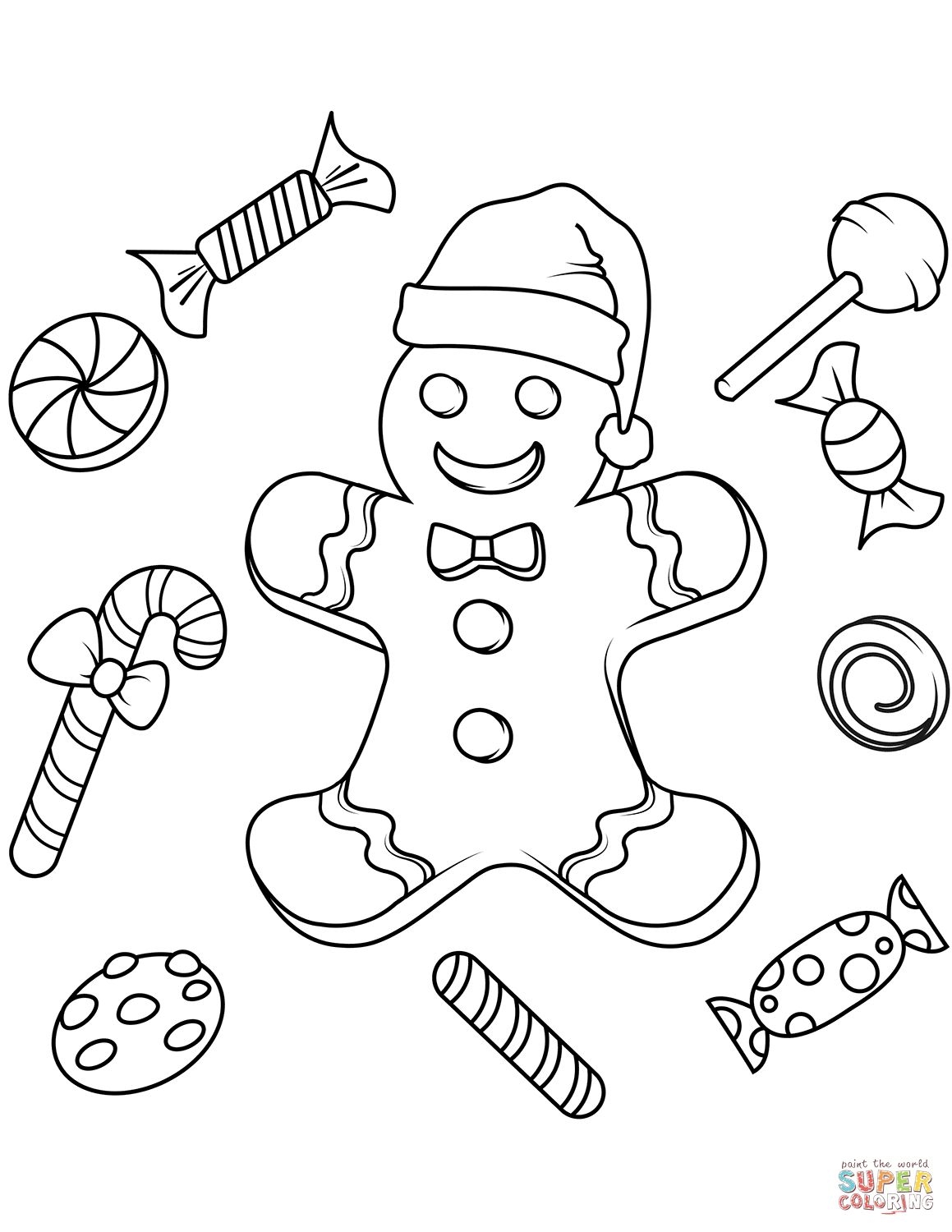 Gingerbread Man Coloring Page Free Printable