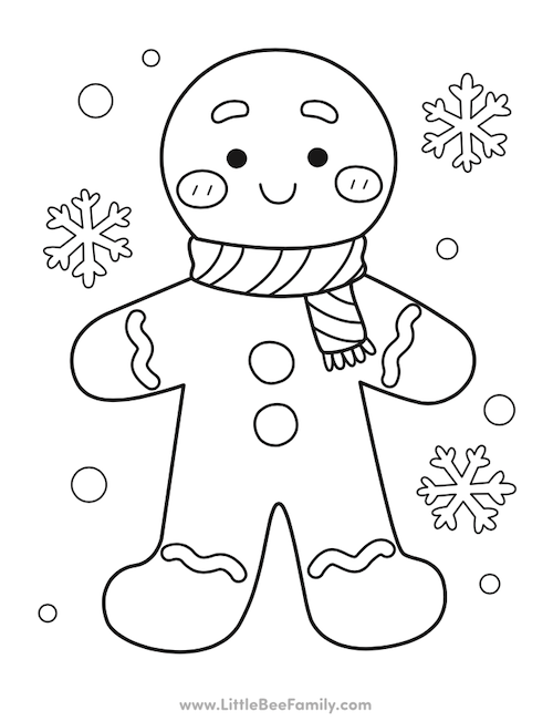 Gingerbread Man Coloring Page Little Bee Family Gingerbread Man Coloring Page Little Bee Family