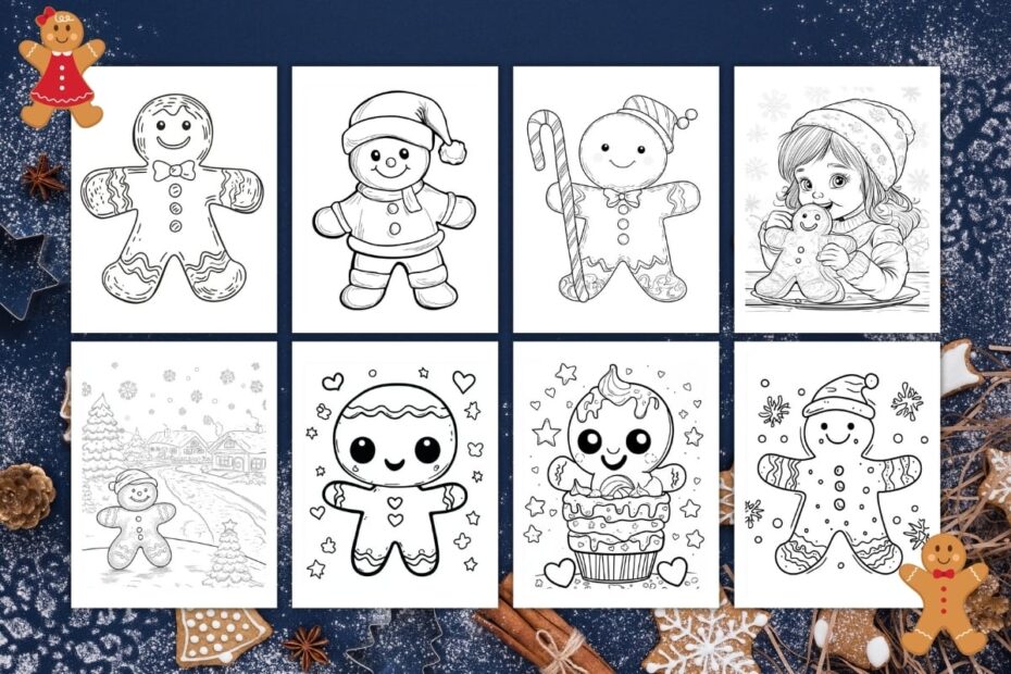 Gingerbread Man Coloring Sheet Printable Free Coloring Sheet