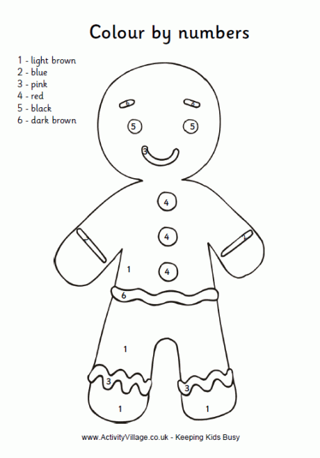 Gingerbread Man Colour By Numbers 2