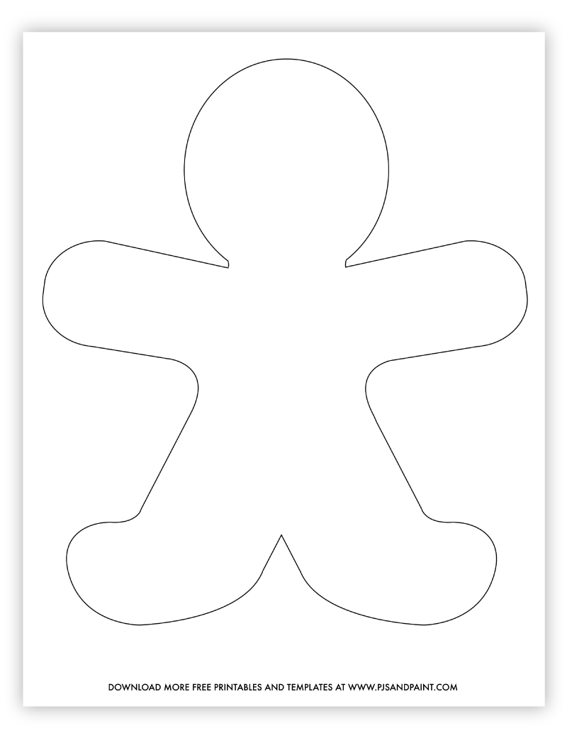 Gingerbread Man Template Printable Large Printable Templates