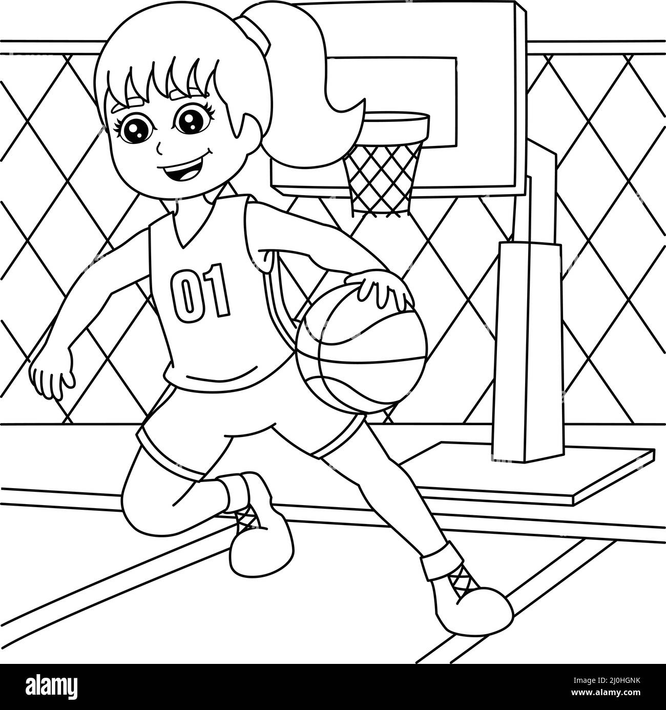 Girls Playing Coloring Page Coloring Pages