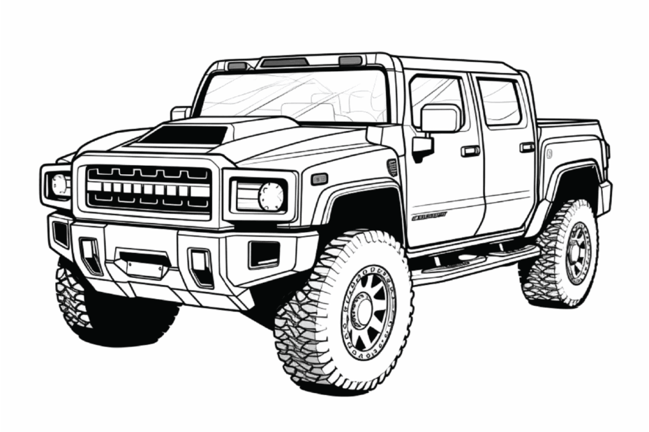 GMC Hummer EV Pickup Trucks Coloring Page Free Printable Coloring Pages