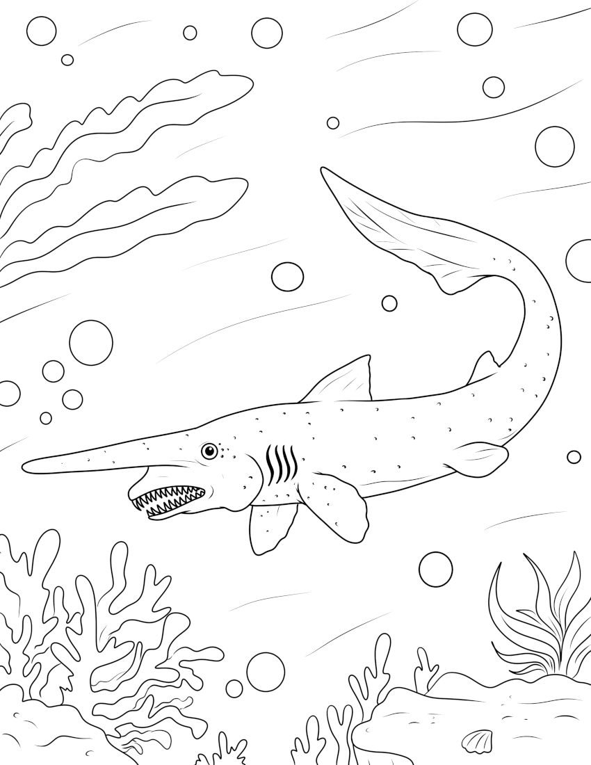 Goblin Shark Coloring Pages Coloring Nation