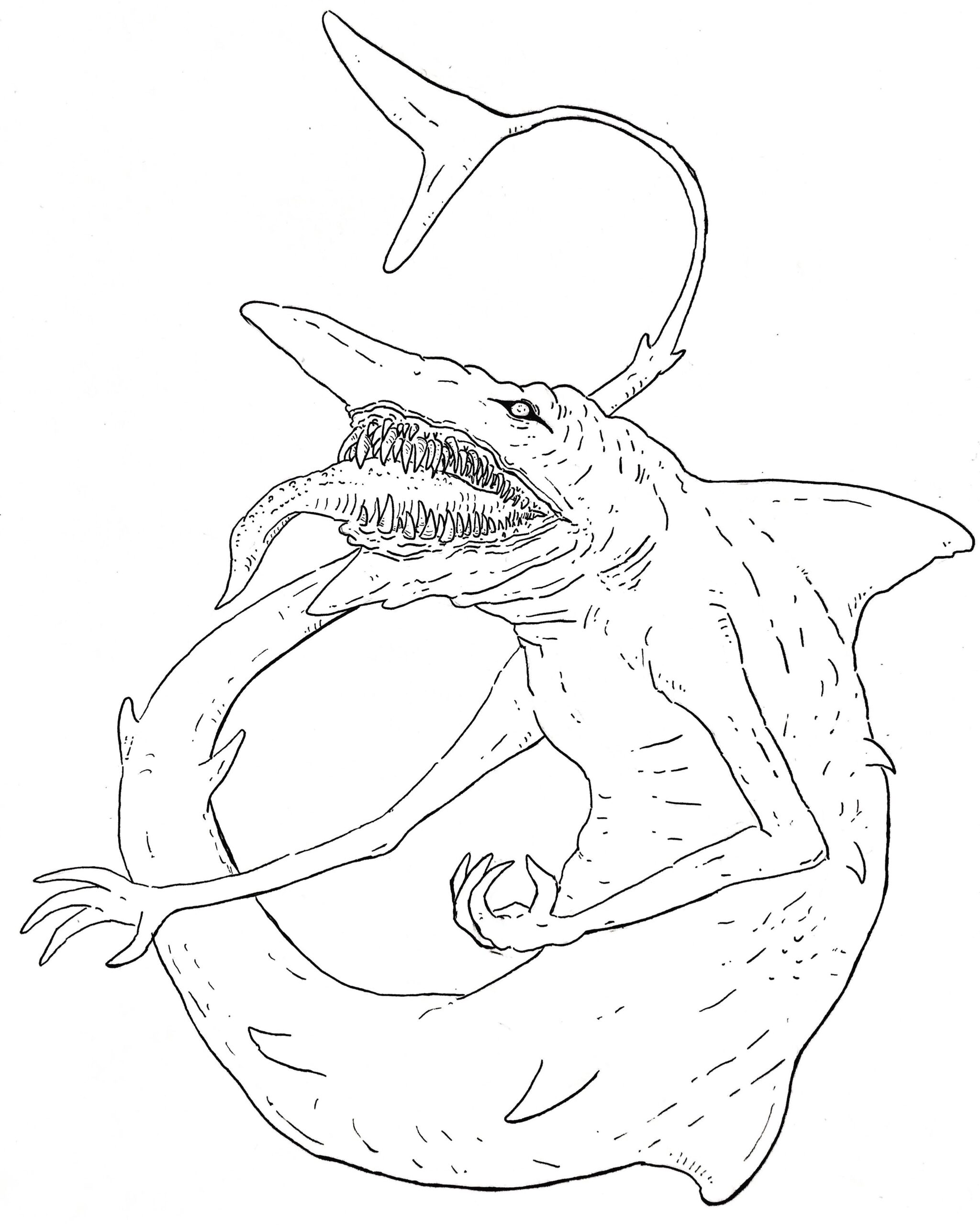 Goblin Shark Coloring Pages Coloring Nation