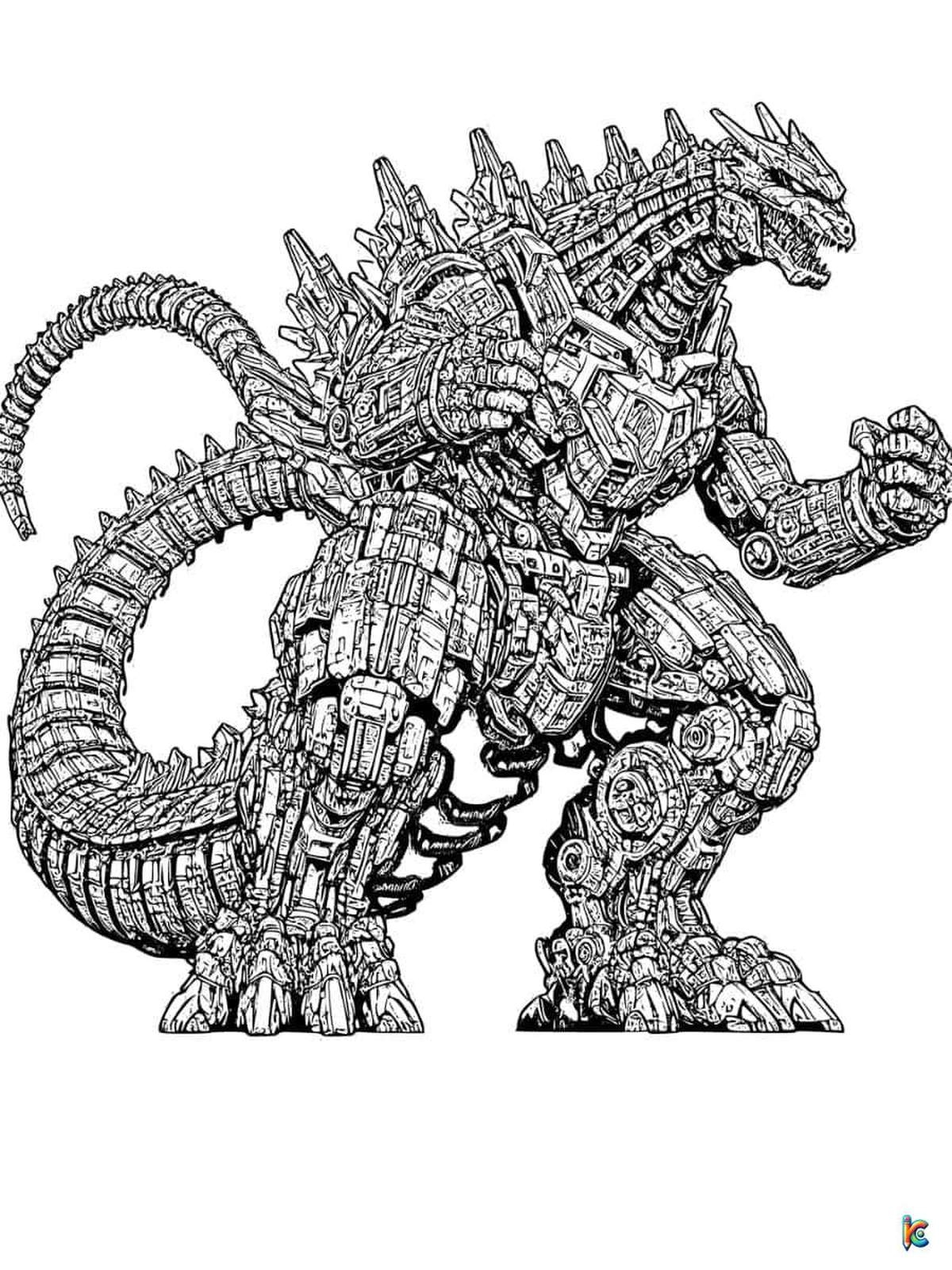 free printable Godzilla coloring page