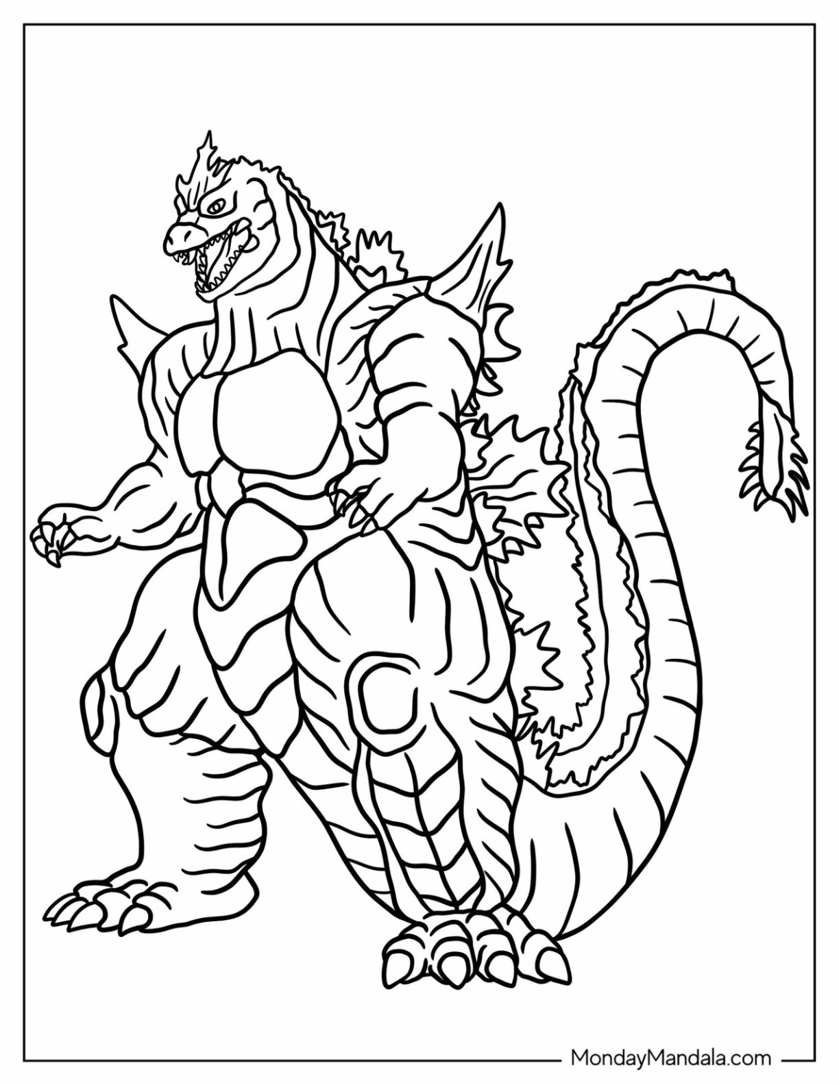 Godzilla Coloring Pages Super Godzilla Coloring Page Free Printable 