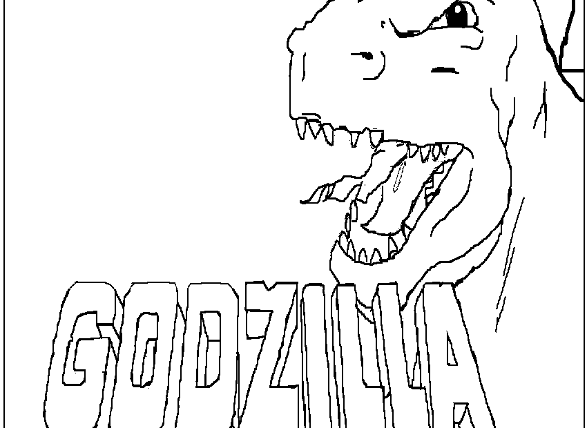 Godzilla Face Coloring Page