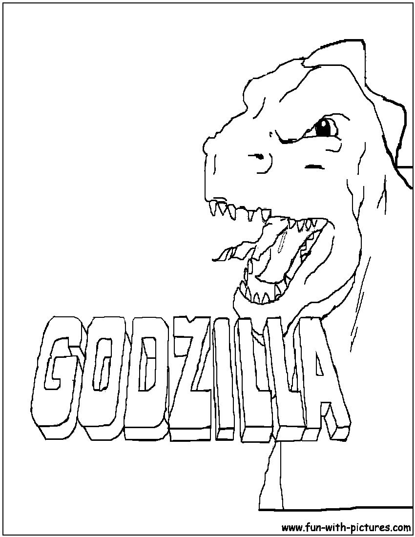 Godzilla Face Coloring Page Godzilla Face Coloring Page