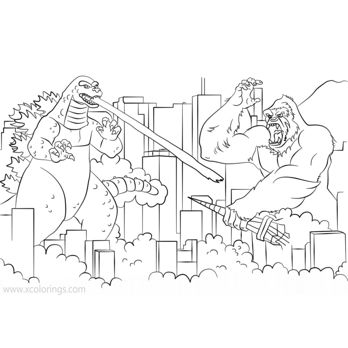Godzilla Vs King Kong Coloring Pages Coloring Home Godzilla Vs King Kong Coloring Pages Coloring Home