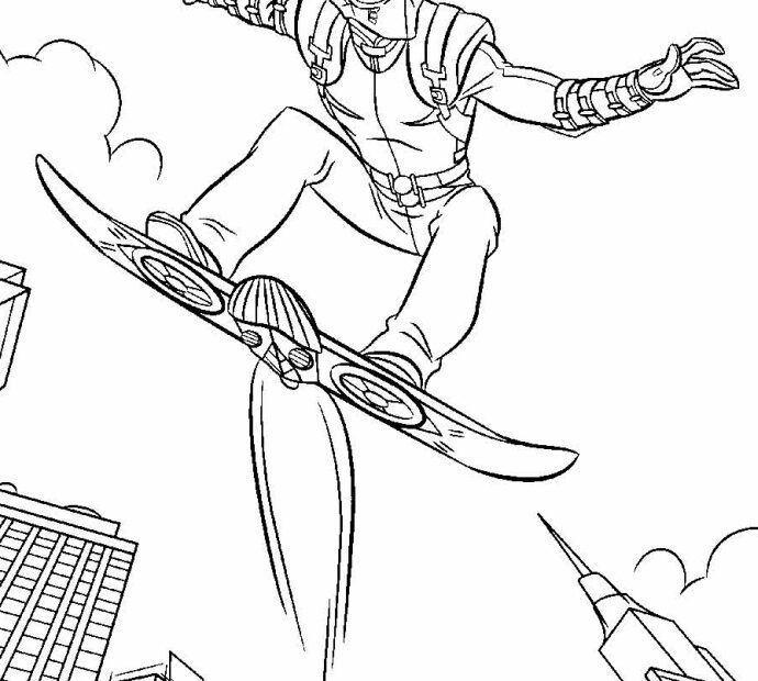 Green Goblin Free Colouring Pages