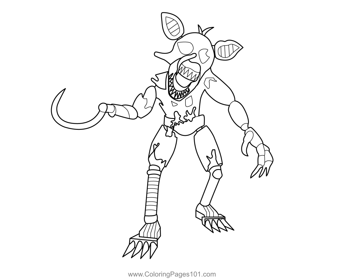 Grimm Foxy FNAF Coloring Page For Kids Free Five Nights At Freddy 39 s Grimm Foxy FNAF Coloring Page For Kids Free Five Nights At Freddy 39 s