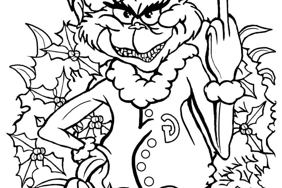 Grinch Coloring Pages Free Printable Free Printable Templates