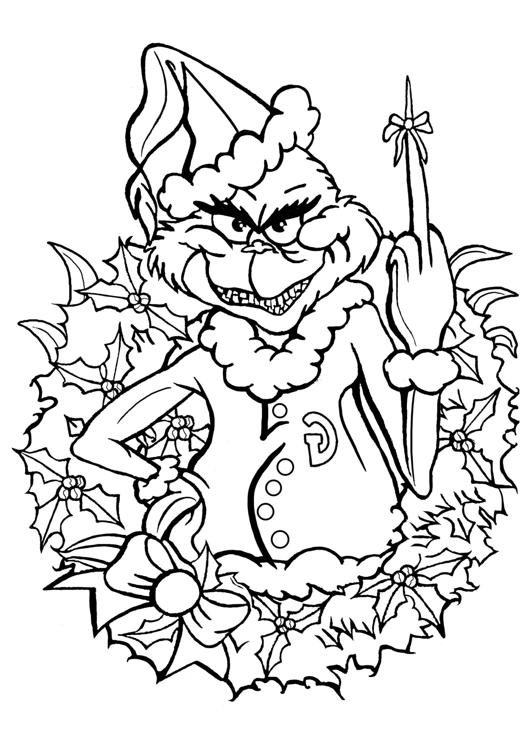 Grinch Coloring Pages Free Printable Free Printable Templates