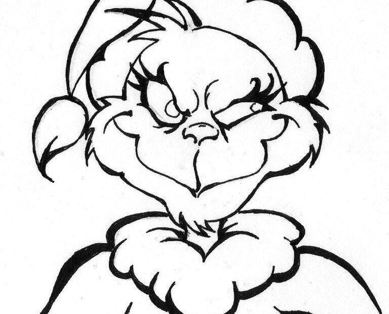 Grinch Coloring Pages Hand Drawing Free Printable Coloring Pages