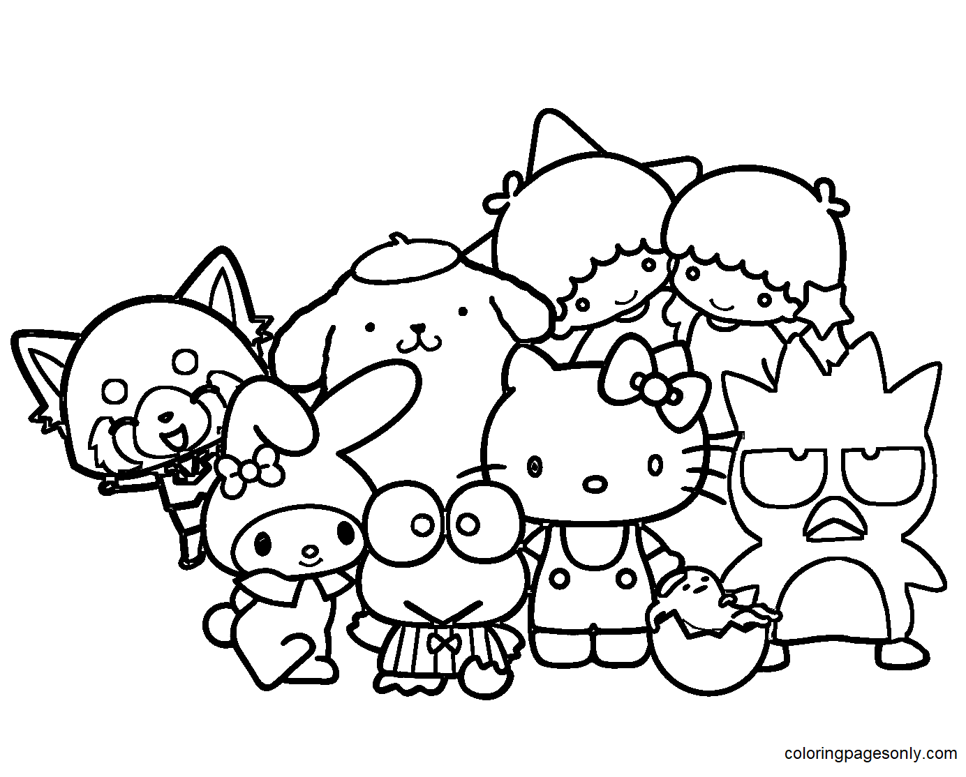 Halloween Sanrio Coloring Page Free Printable Coloring Pages