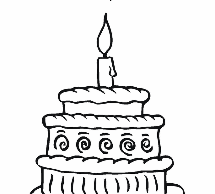 Happy Birthday Cake Coloring Pages Coloring Home