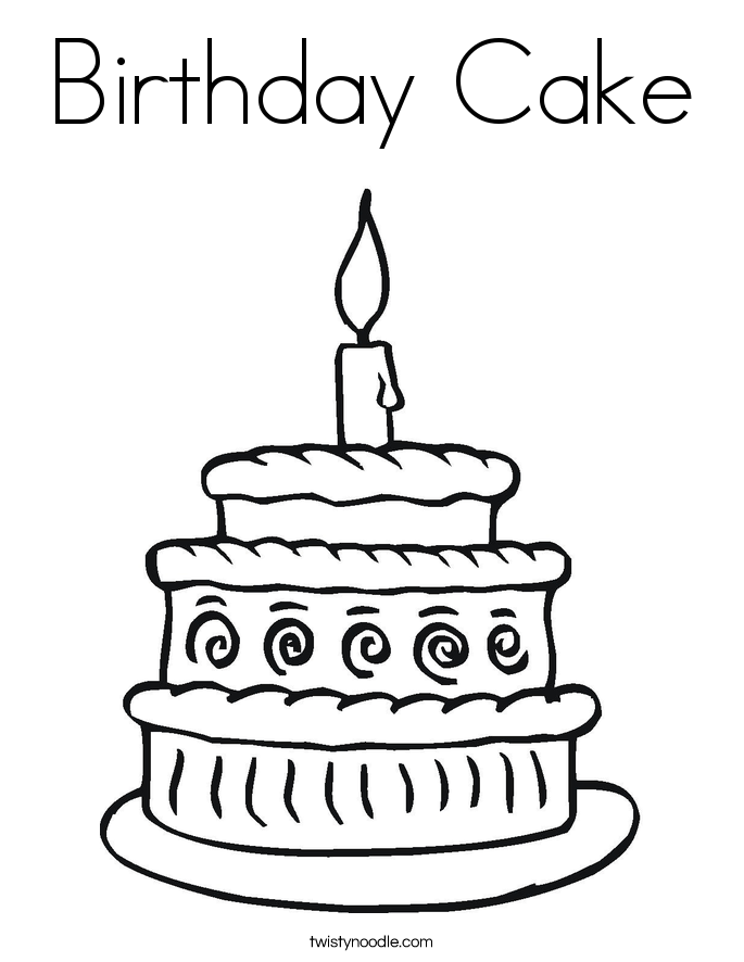 Happy Birthday Cake Coloring Pages Coloring Home